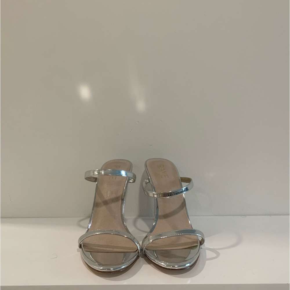 RAYE Silver High Heeled Sandals Size 8.5